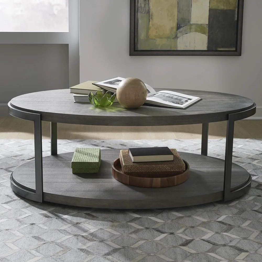 

Coffee Table, Modern View Oval Cocktail Tables, W51 X D30 X H18, Gray Coffee Table