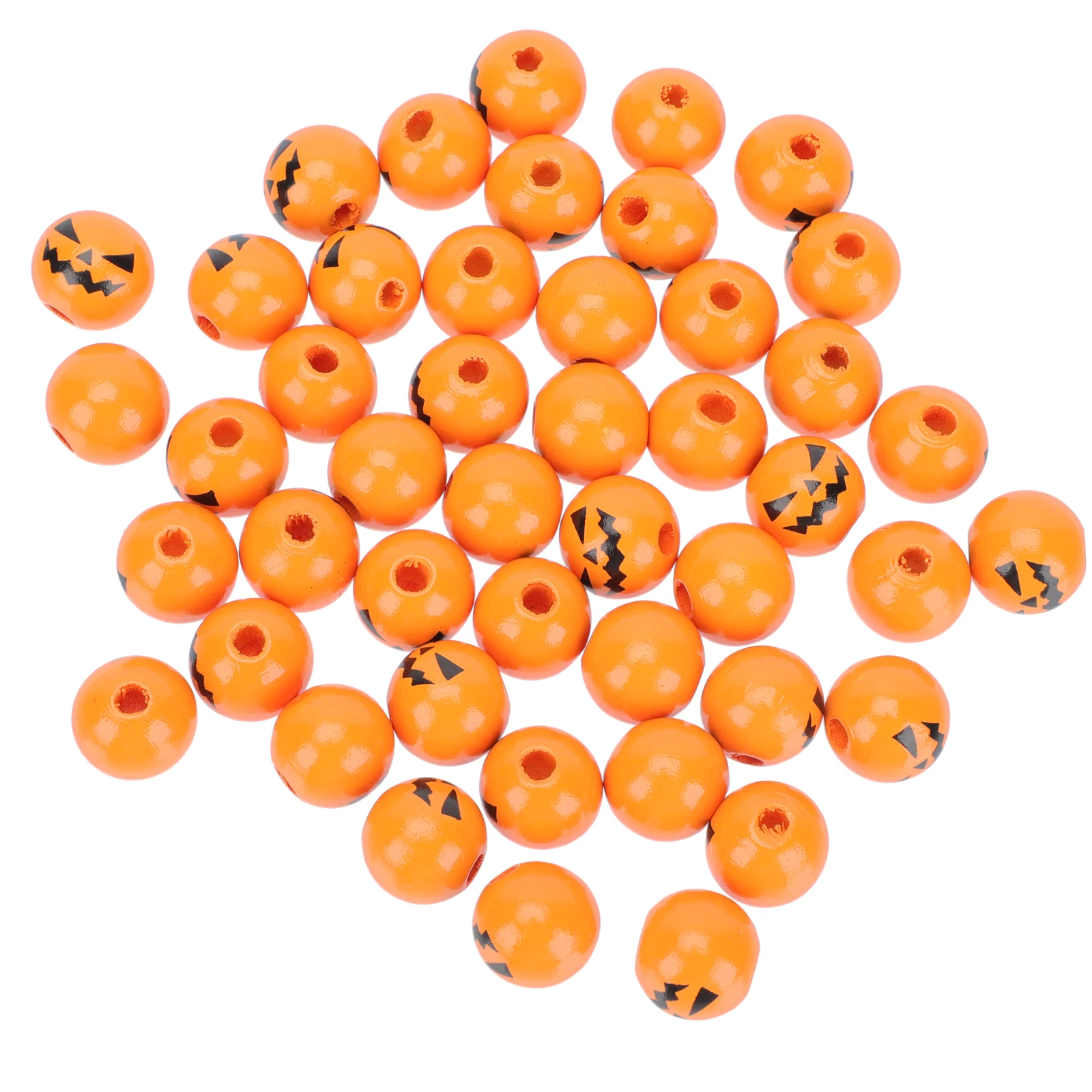 

Halloween Pumpkin Grimace Wooden Decoration Diy Orange Craft Making Accessories Festival Themed Bead Handmade Jewelry Parts