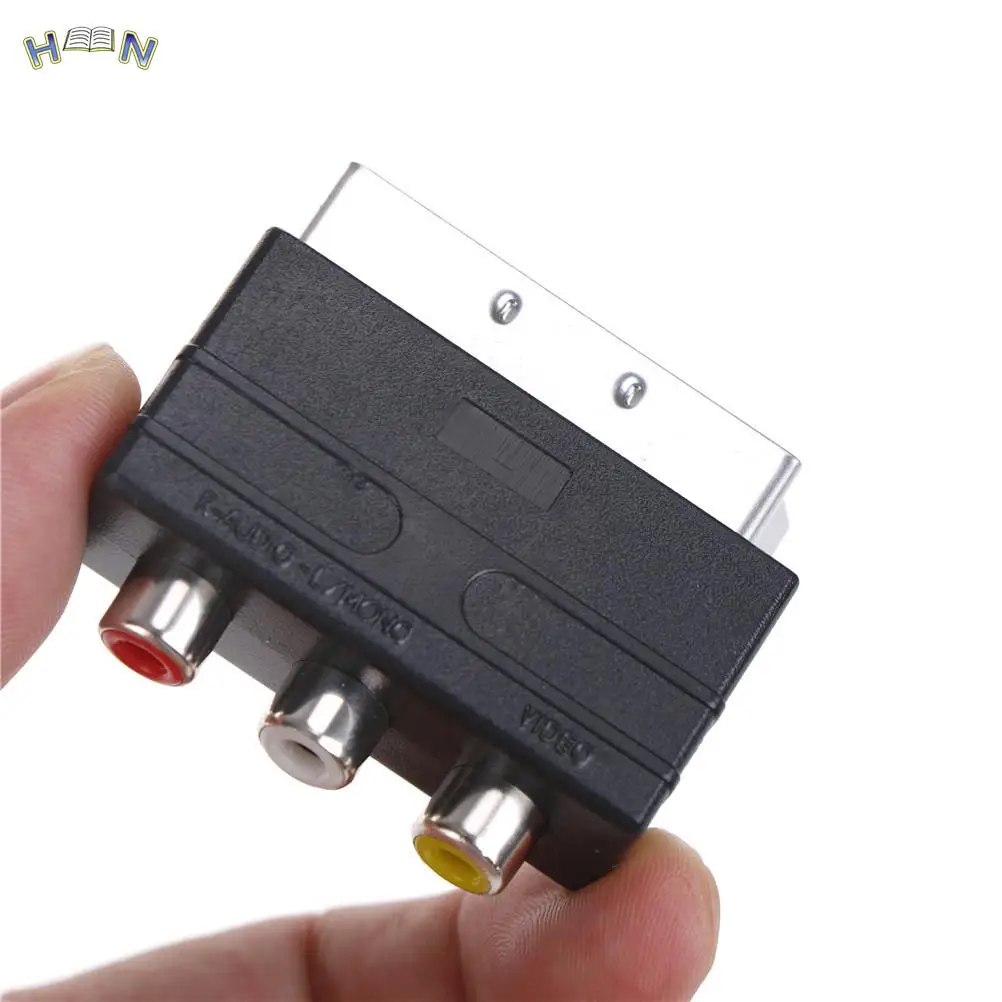 Scart to 3 RCA S-Video Adapter Composite RCA Phono Adaptor Converter AV TV Audio For Video DVD Recorder TV Television Projector