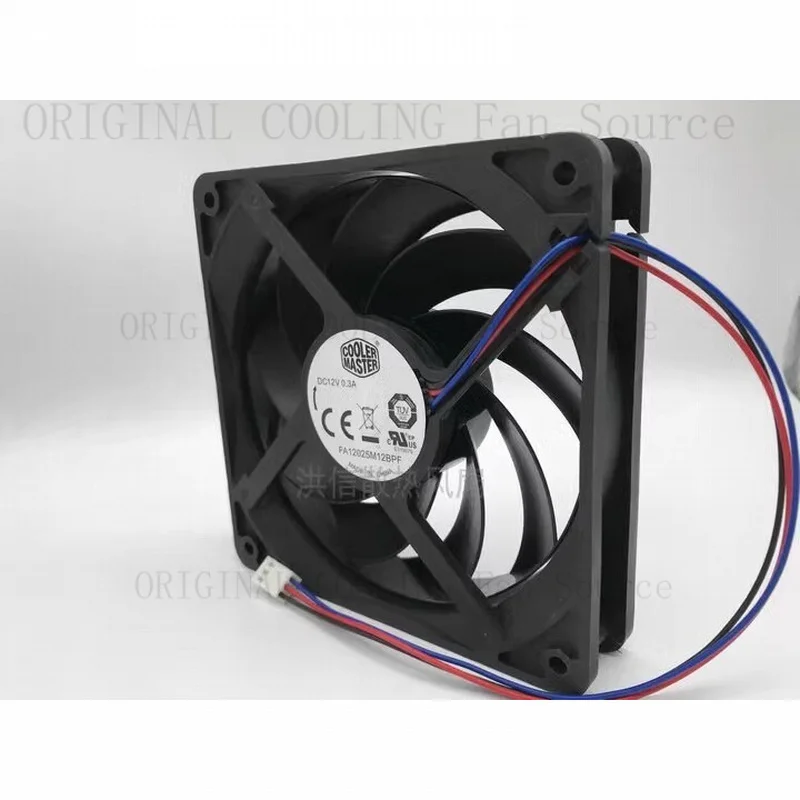 H for COOLERMASTER FA12025M12BPF 12025 DC12V 0.3A 120 25MM 3-Pin Silent Cooling Fan