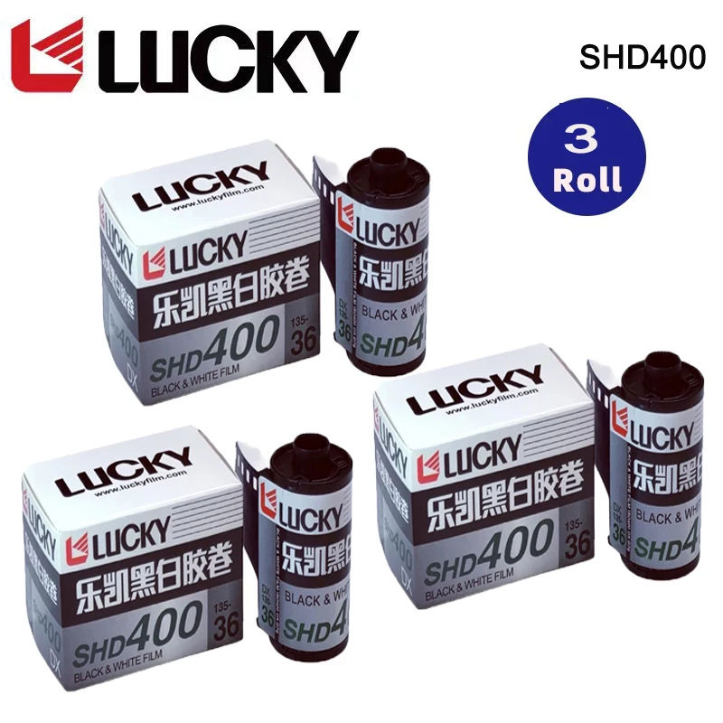 

1/3/5/10 Rolls CHINA LUCKY 135 Black And White Film SHD400 36 Sheets With DX Code ISO 400 Exposure For Kodak H35 Film Camera