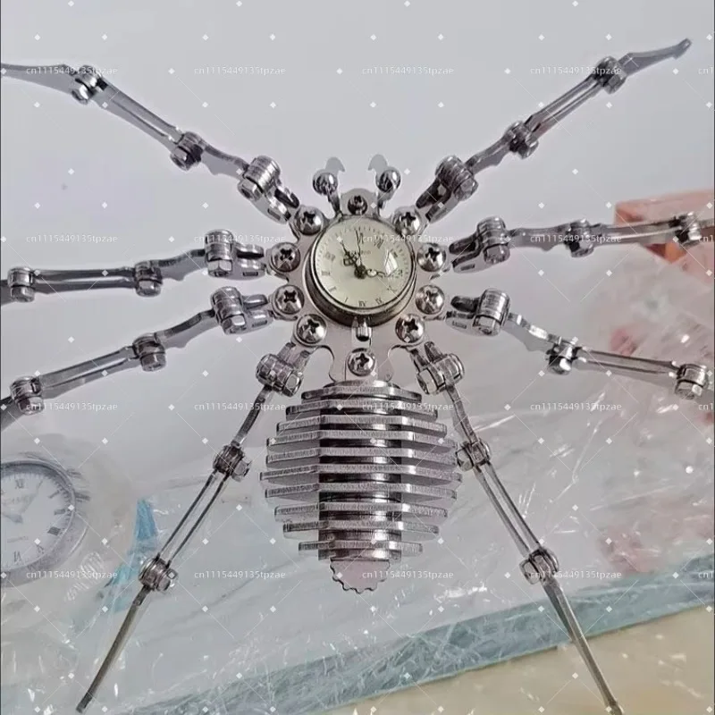 Machine Spider Stainless Steel Punk Iron Insect Model Handmade DIY Finished Desktop Craft Creative Ornaments