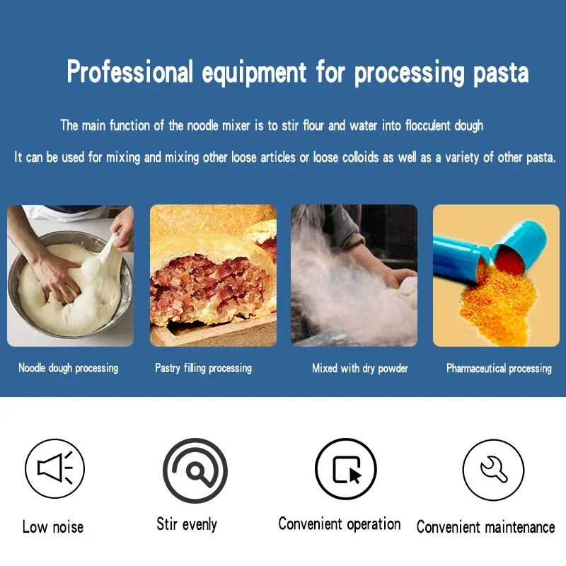 خلاط مسحوق منزلي 220 فولت 10 كجم من الفولاذ المقاوم للصدأ تجاري كبير 25 كجم خلاط حشو خلاط كهربائي صغير منزلي