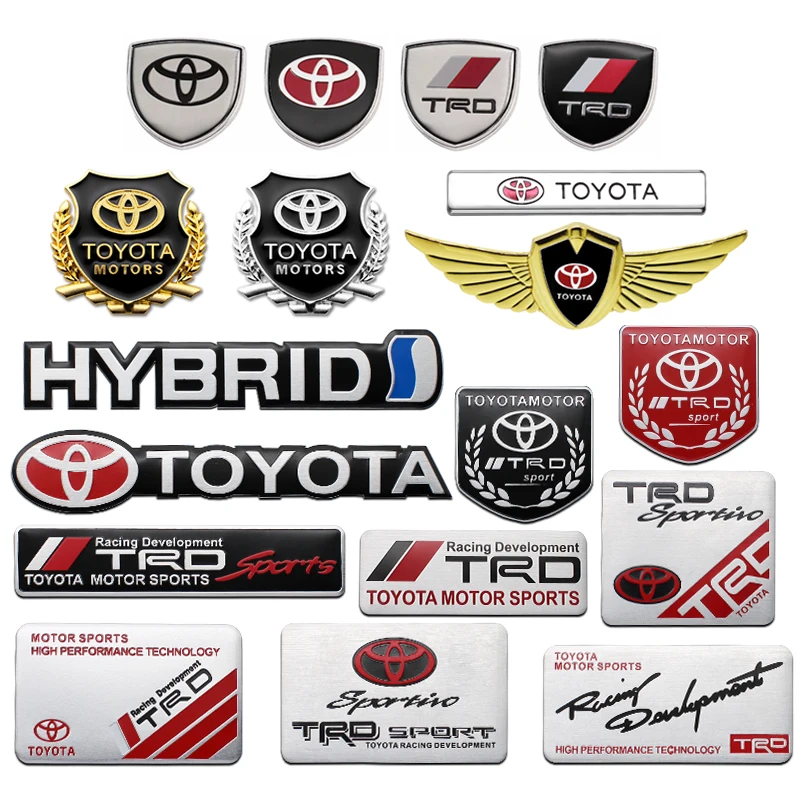 3D Aluminum TRD Logo Car Stickers Emblem Body Rear Trunk Tail Decal Auto Body Decoration Sticker For Toyota TRD Camry Rav4 Yaris