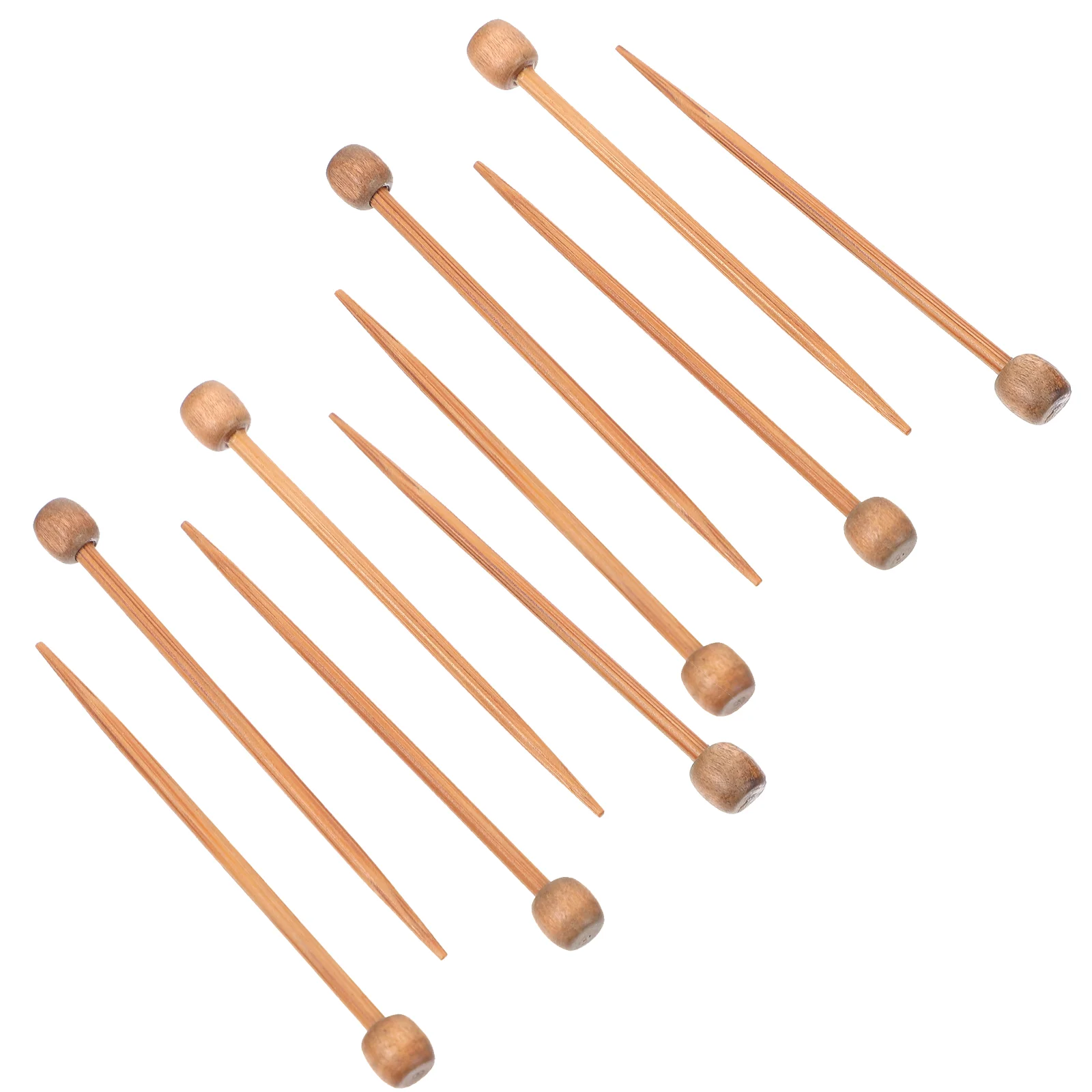 20 PCS Mini Needle DIY Brooch Material Knitting Supplies Short Rod Walnut Wood Rods Knitted Tools