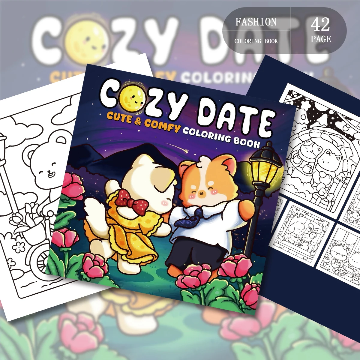 Adult Coloring Book,Whimsical Multi - Theme Style,Comfort Friends’ Coloring Fun,Bold Simple Art Elements,Cheap yet Valuable