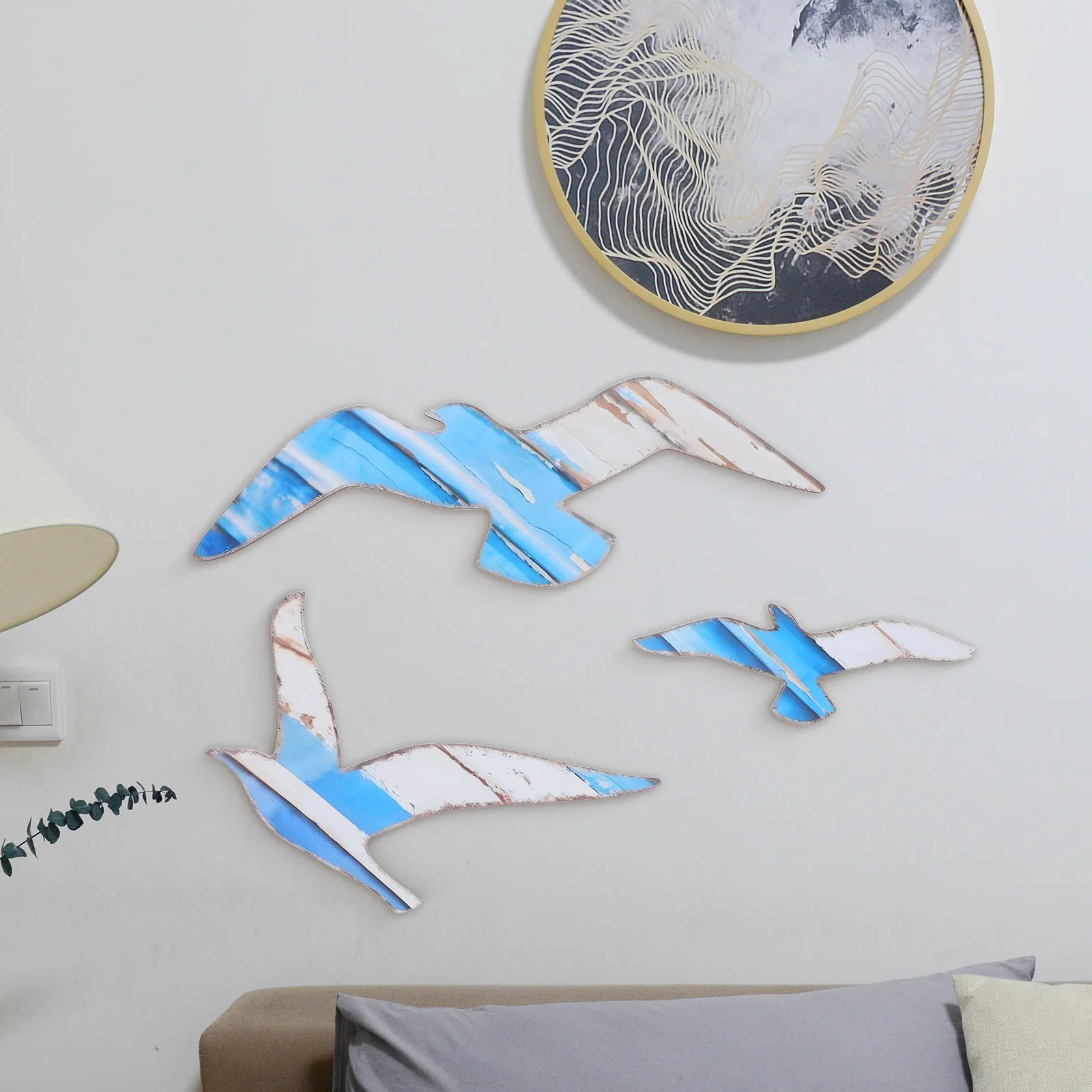 

3pcs Seagull Wall Decor Coastal Art Lightweight Indoor Outdoor Ocean Themed Seagull Wall Decor Nautical