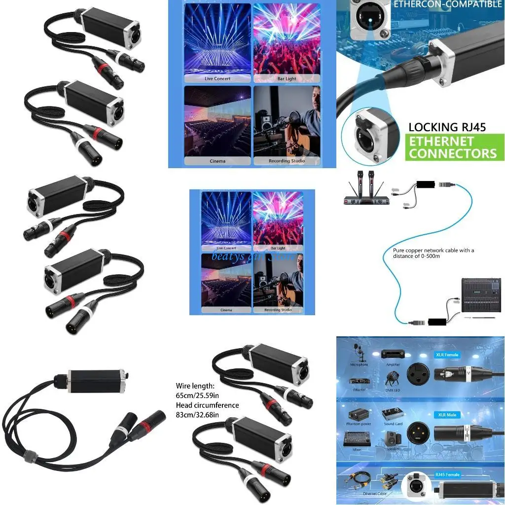 

C7AB Double Channel 3Pin XLR DMX512 To Ethernet Converter For Long Distances Auditory