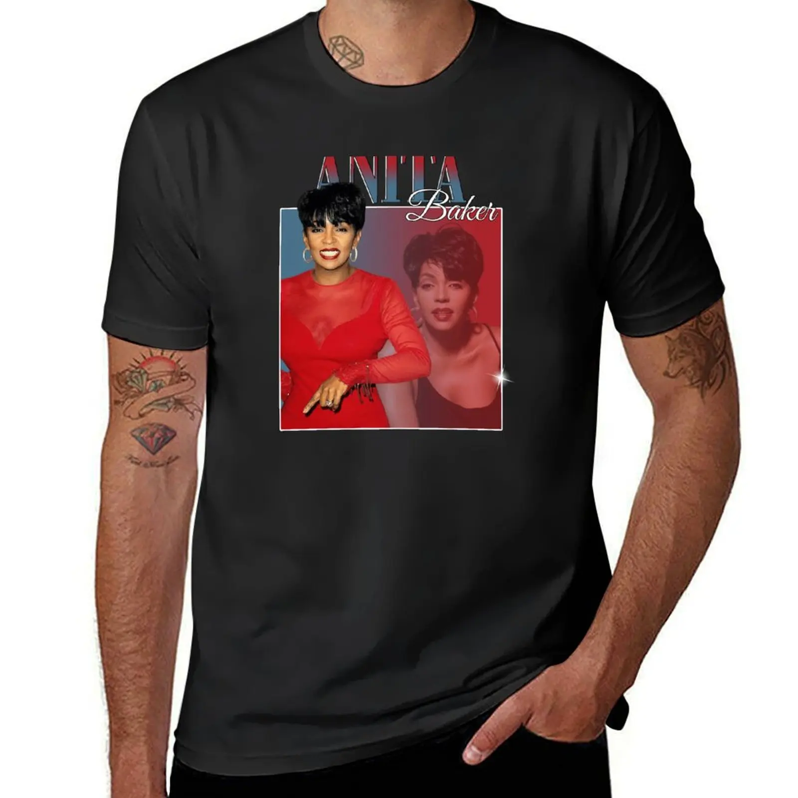 Anita Baker vintage retro 90s style Tee T-Shirt tops graphics animal prinfor boys shirts graphic tees plain t shirts men