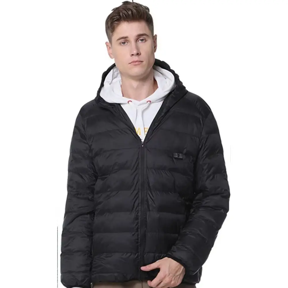 Men's Winter Electric Heated Parka 4-Setting 17-Zone Heating System Outdoor Warm Thermal Sports Jacket for Cold Weather