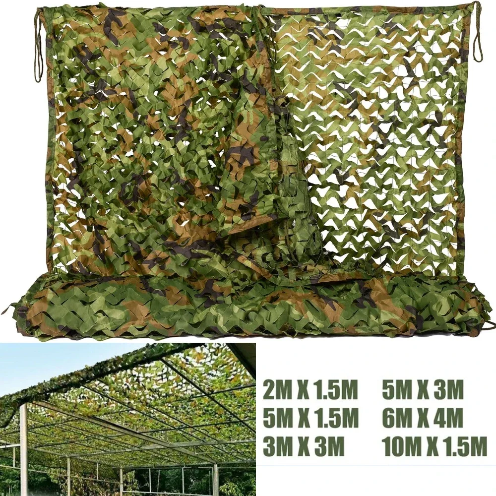 Woodland Camouflage Netting Woodland Camo Net per campeggio caccia tiro reti per la protezione solare Sun Shelter Car Shade Covers tende