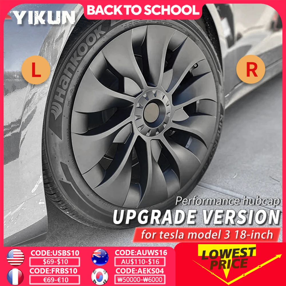 

4PCS 18 Inch Wheel Cover for Tesla Model 3 Performance Replacement Hub Cap Automobile Full Rim Cover Accessories 2018-2023