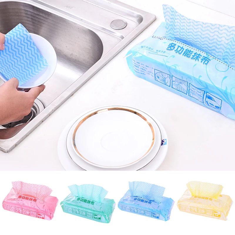 

70Pcs Convenient Type Disposable Rags Kitchen Non-woven Fabrics Absorbent Non-oily Lazy Rags Dish Cloth Cleaning Towel