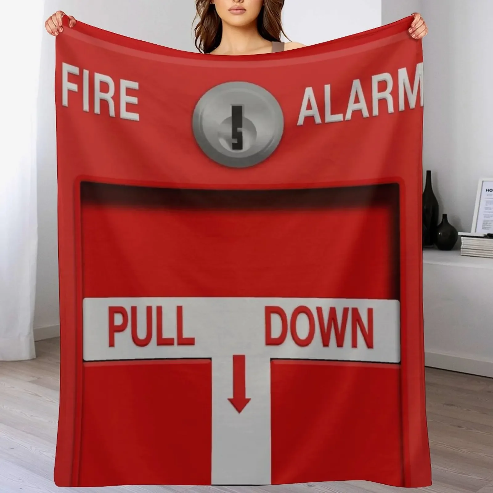 

Fire Alarm Pull Station Throw Blanket Plaid on the sofa Extra Large Throw Decorative Sofa Blankets