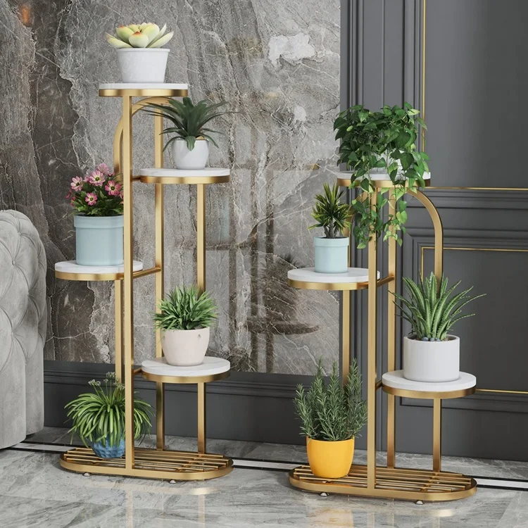 رف زهور فاخر خفيف وخزانة تلفزيون بجوار ديكور الأرضية وغرفة المعيشة ورف زهور رخامي وشرفة حديدية على الطراز الأوروبي #6