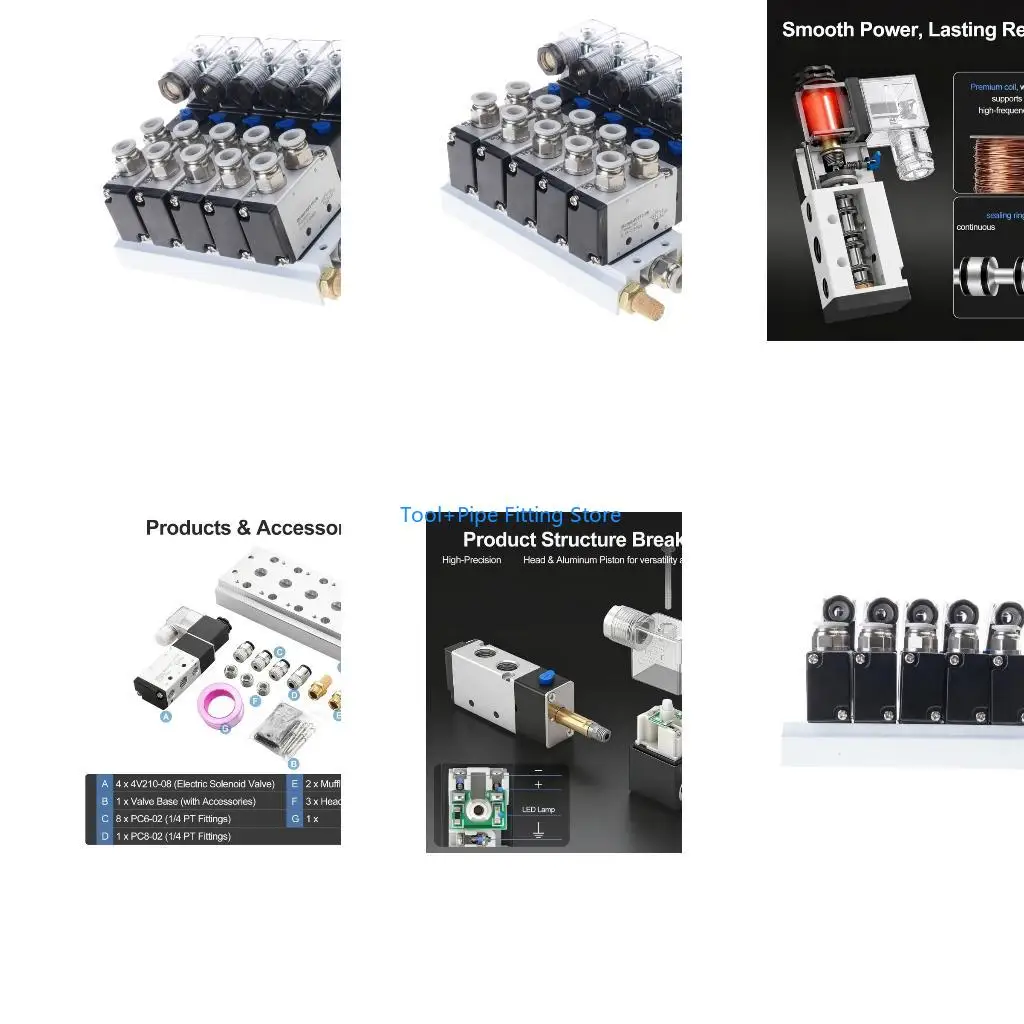 F92B Energy Efficient 4 Station Solenoid Valves Manifold For Industrial Use Enduring