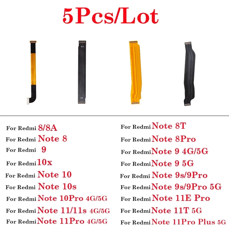 

5 pcs/lot LCD main motherboard flex cable repair parts for Redmi 8 9 10x Note 8 8t 9 10 11 9s 10s 11s 11t Pro Plus 4G 5g