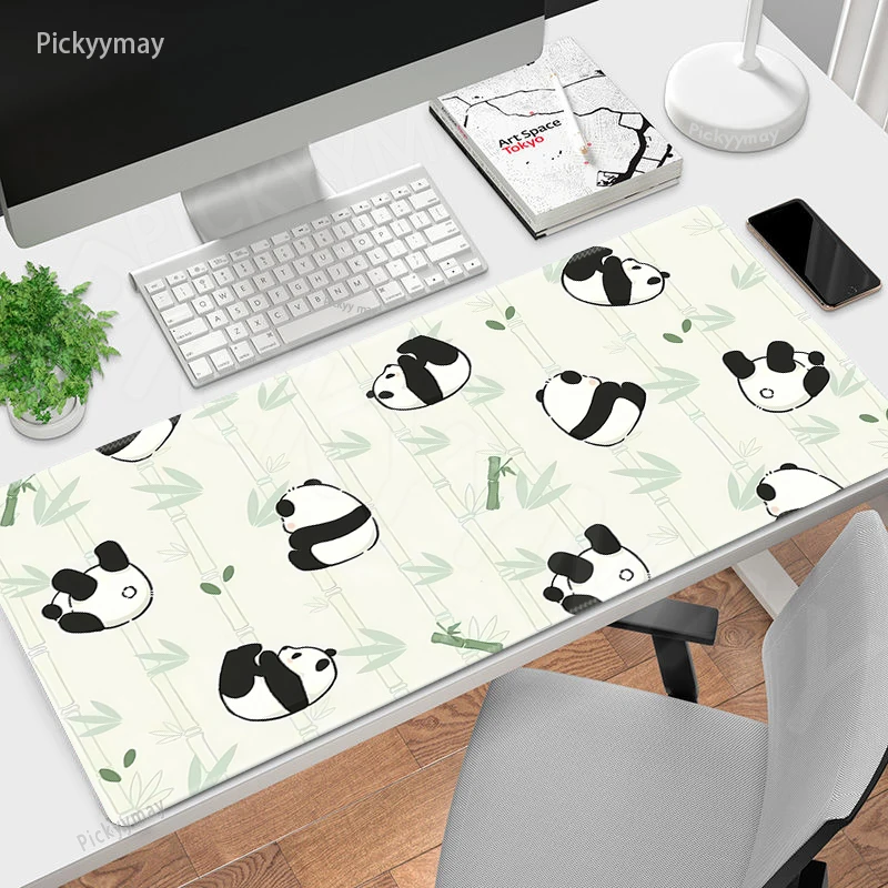 Panda Large Mouse Pad 100x50cm Cute Computer Mousepads Gaming Mousepad Big Keyboard Mat Gamer Mouse Pads Green Desk Mats