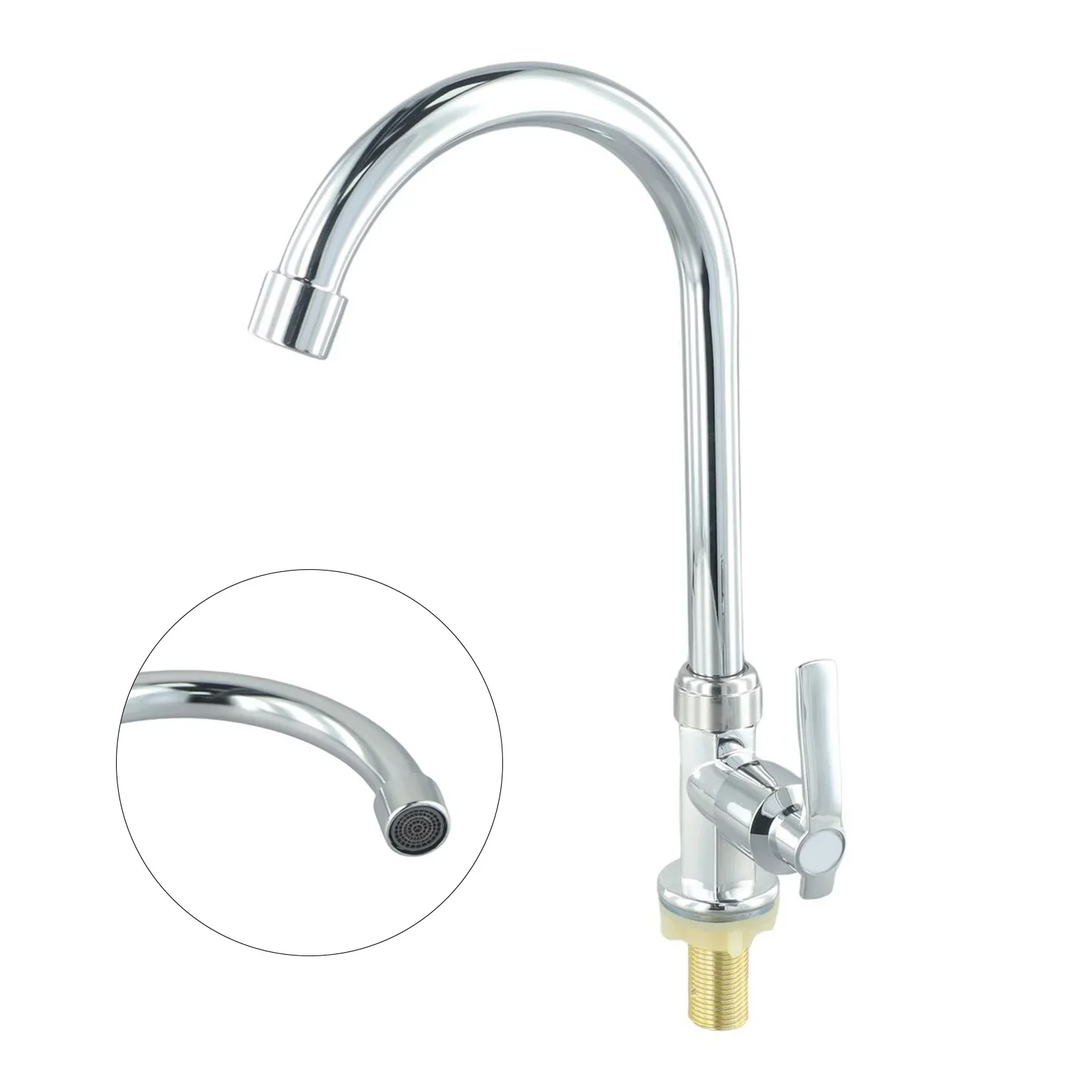 Taps Faucet Bent Bathroom Cold Water Modern Plastic Steel Plating Single Hole Single Lever Water-saving Druable