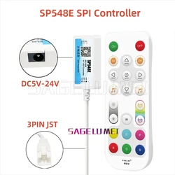 SP548E DC5-24V 12V LED Pixel RGB Controller Light WIFI Music Voice Phone APP for WS2812 SK6812 WS2811 Addressable LED Strip Tape