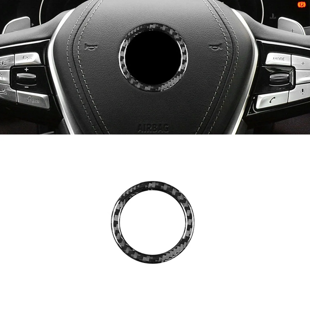 

Carbon Fibre Full Interior Accessories Real Carbon Fibre Stickers For BMW G30 5 Series 2018 2019 2020 2021 Steering Wheel Ring