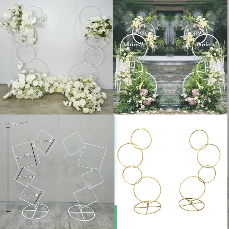 

Wedding Props, Iron Flower Racks Background, Circular Ring Road, Wedding Decoration, Floral Ornaments, Square Circle Backdrop 2