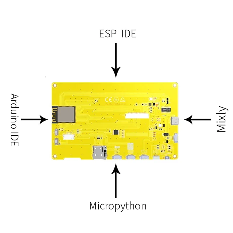 FUFU ESP32-S3 แฟลชสมาร์ท MCU WIFI โมดูลบลูทูธ 7 นิ้ว 800X480 TN HMI 8M PSRAM 16M (พร้อม Touch)