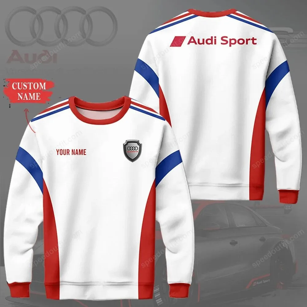 Spring and Autumn New Men's and Women's Long sleeved Hoodies Spring and Autumn Clothing Sports and Leisure Audi Brand Top