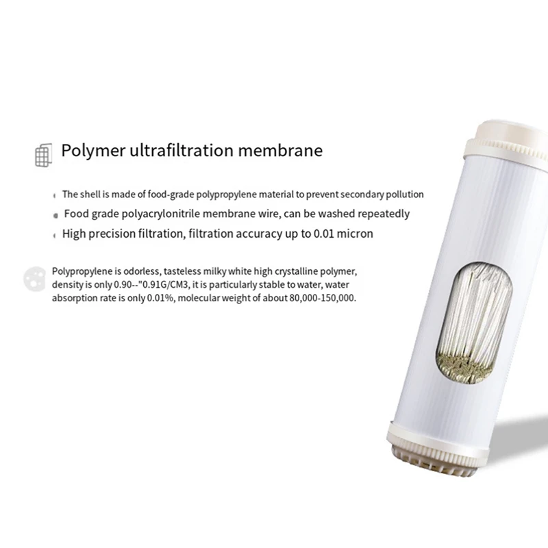 10 Inch Flat Type UF Hollow Fiber Ultrafiltration Membranes Filter 0.01 Micrometre High Flow Membrane UF Dry Easy To Use