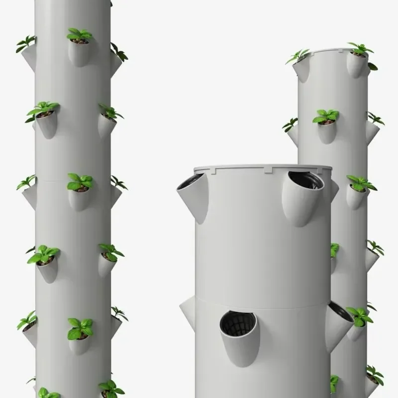 Vertical Hydroponics System Aerodynamic Growth Tower for Greenhouse Garden Aquaculture Soilless Planting Kit