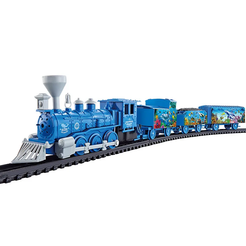 Electric Ocean Sightseeing Train Christmas Track Train Dinosaur Train Puzzle DIY Assembly