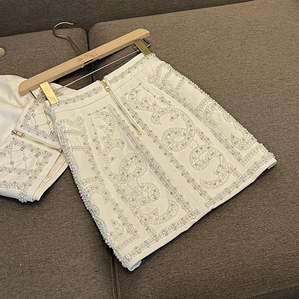 TWOTWINSTYLE หรูหรา 2 ชิ้นชุดผู้หญิงรอบคอแขนกุดเอวสูงกระโปรง Chic ชุดหญิง KVE 534520   เคสแควร์ 534521