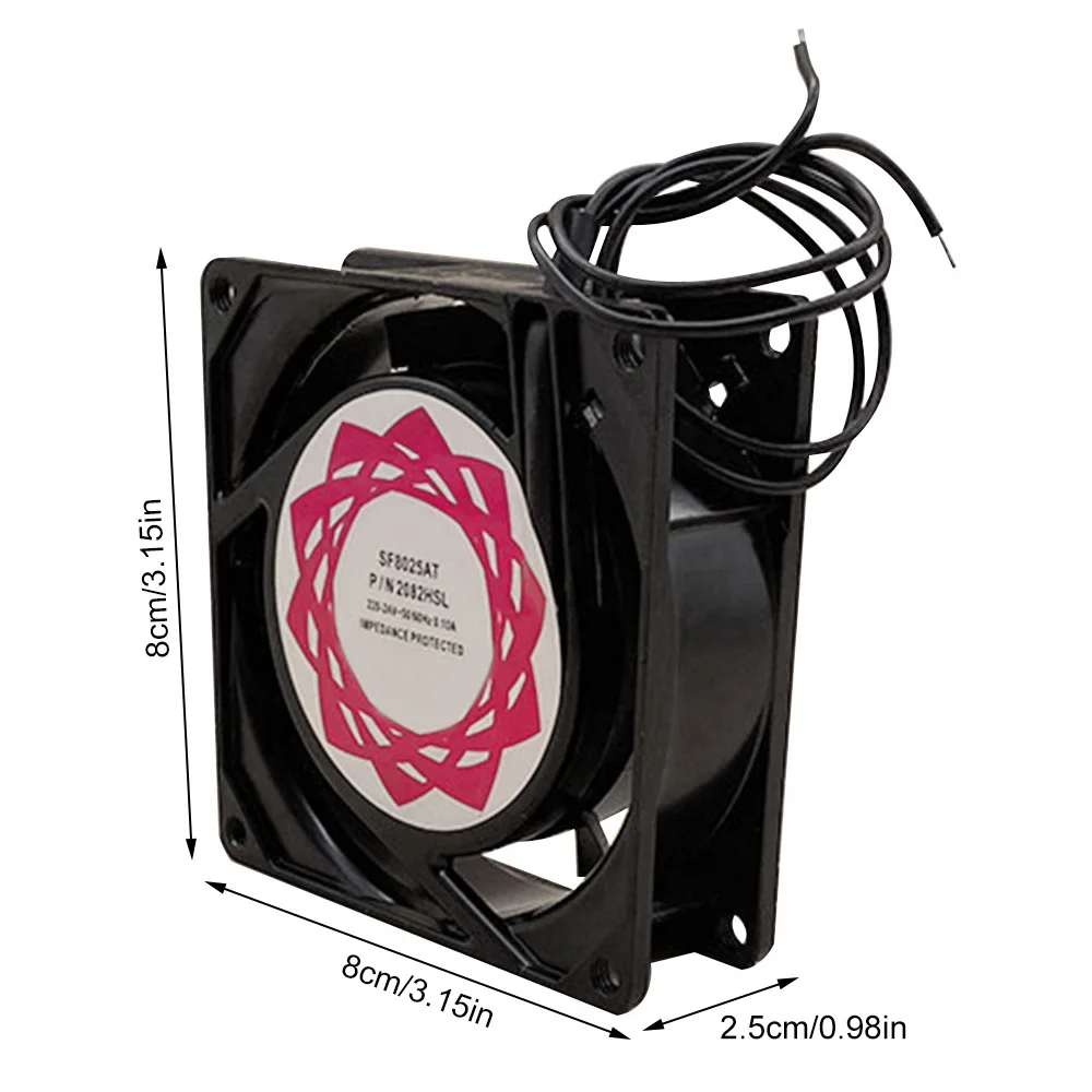 Axial Fan 220V Brushless Cooling Fan 80mm x 25mm for Desktop  Home Theater AV Cabinets 8cm Low Noise 18CFM SF8025