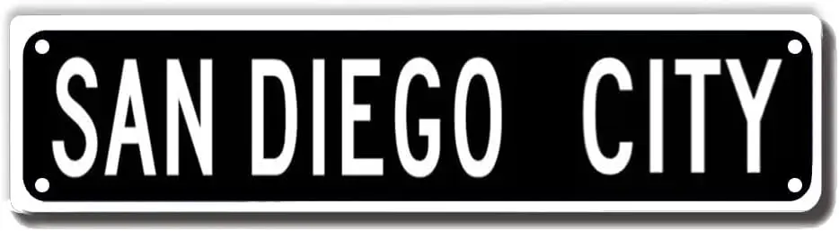 San Diego City Street Sign, San Diego City Gift, San Diego Wall Decor for Home Office Bedroom Driveway Garage Man Cave Plaque Qu