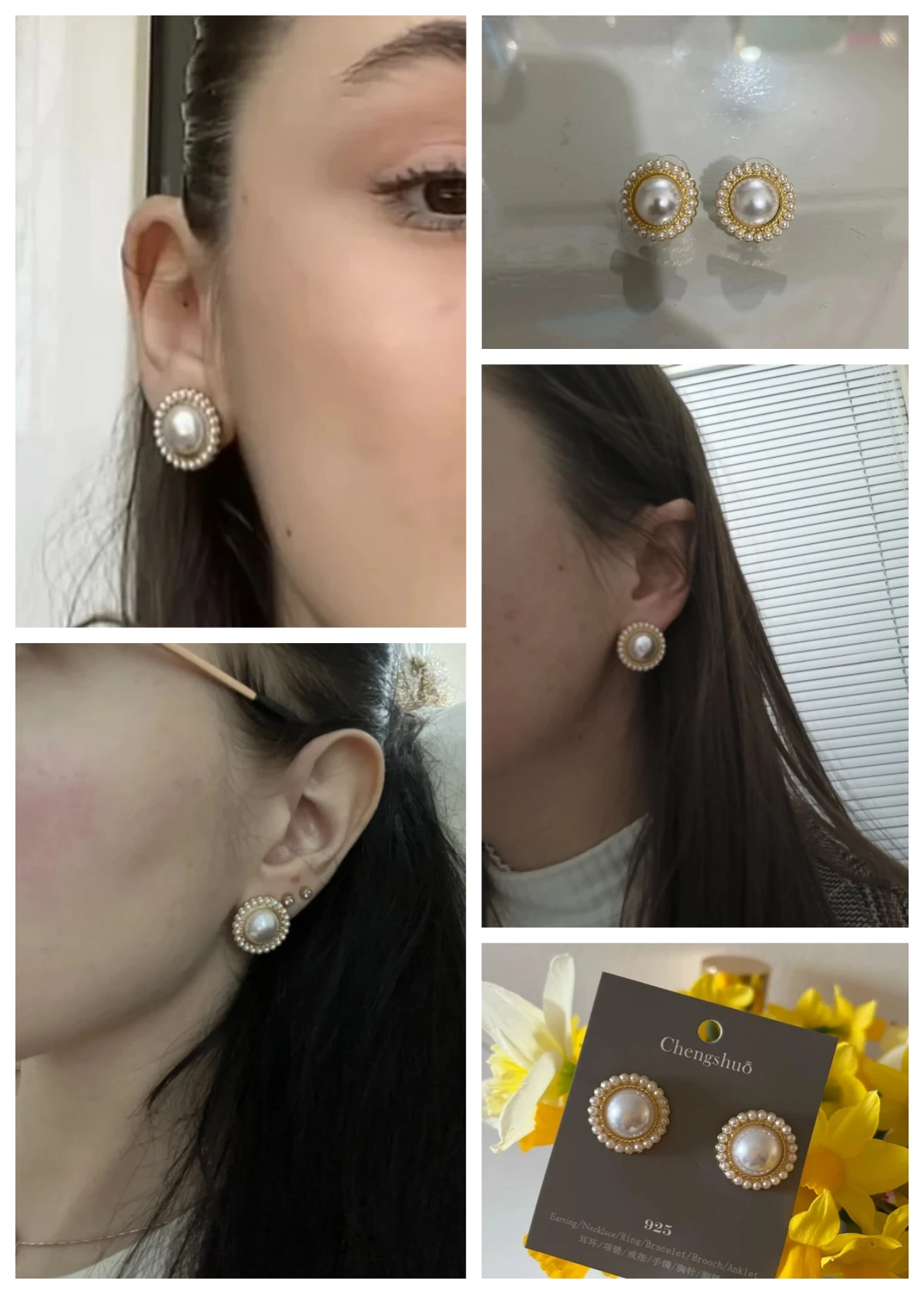 CAOSHI Trendy Style Imitation Pearl Design Stud Earrings for Women Exquisite Daily Wearable Jewelry Elegant Wedding Accessories
