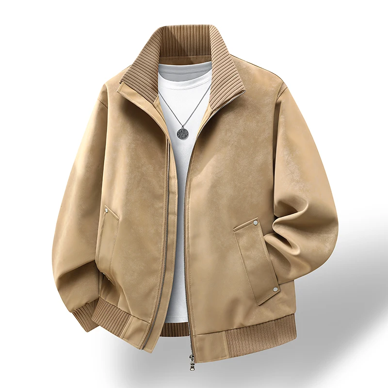 

Весенняя новинка: Мужская модная удобная кожаная куртка большого размера в стиле ретро, высококачественная универсальная повседневная куртка из искусственной кожи для мужчин