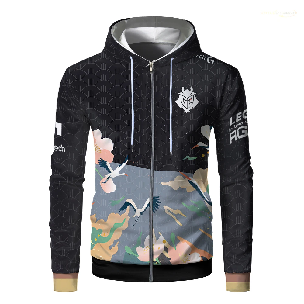 G2 Esports Team Uniform Zip Up Hoodies CS GO Dota2 LOL Games Jersey Men Hoodie 2024 NIKO Fans Oversized Training Clothes Custom