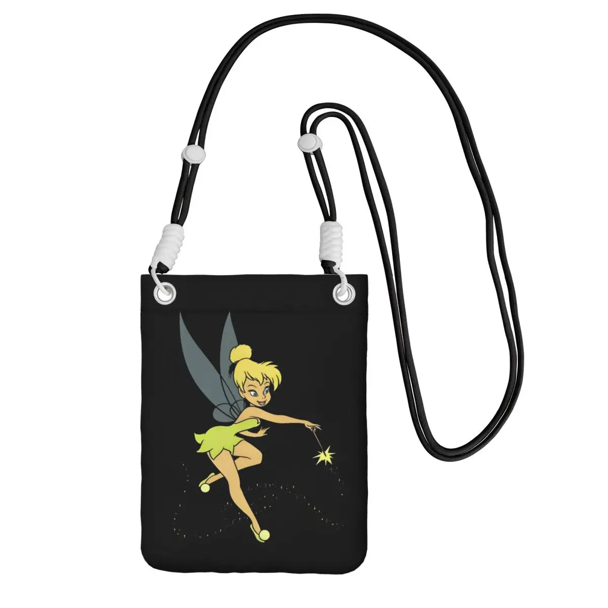 

Custom Tinker Bell Mobile Phone Bag for Men Women Fashion Fairy Shoulder Crossbody Bag Lipstick Bag Mini Shoulder Purse Wallet