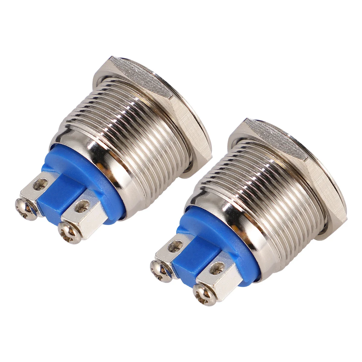 2 szt. Przycisków ze stali nierdzewnej 19 mm, płaski metalowy przełącznik chwilowy do przekaźnika rozrusznika elektromagnetycznego, przycisk klaksonu, obwód zasilania komputera