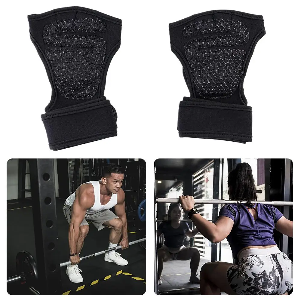 

Weight Lifting Gloves Gym Workout Gloves Anti-slip Men Bar Equipment Horizontal Sports Half-finger Wristbands Pull-ups Trai T8K2