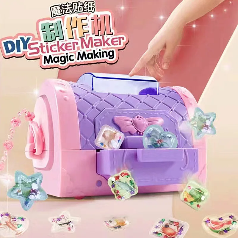 3D Magic DIY Sticker Machine Creative Princess Magic Box Children's Handmade Gift Box Set Toys for Party Girls Kids Craft kit