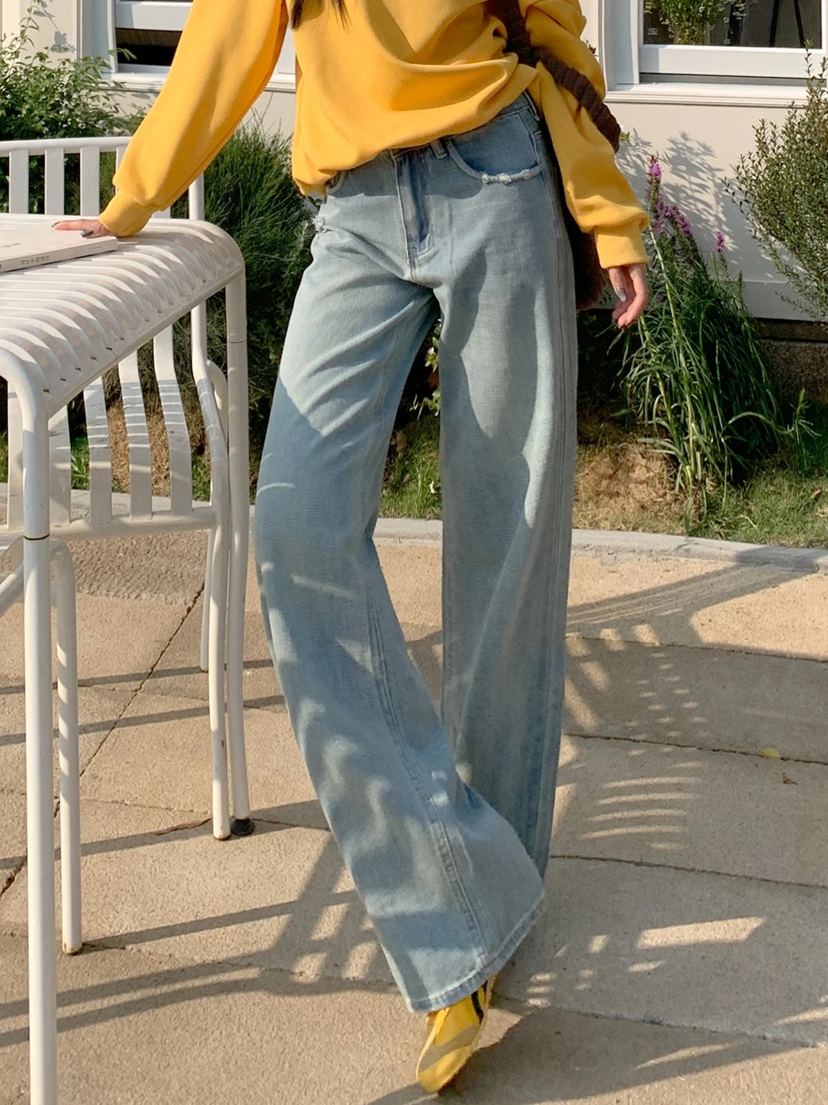 

ZHISILAO New Wide Leg Straight Jeans Women Vintage Boyfriend Loose High Waist Full Length Denim Pants Streetwear 2024