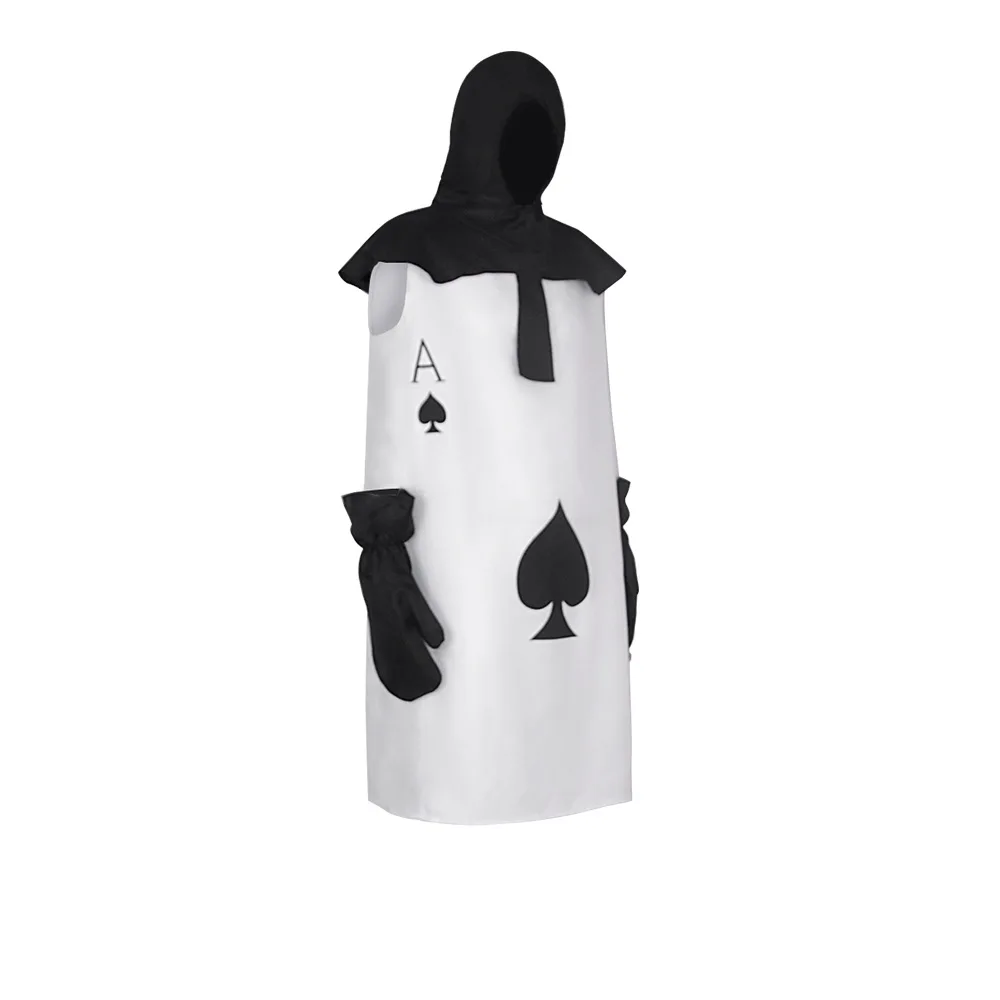 Alice Story Card Soldier Cosplay Costume Playing Card Outfit for Adults Red and Black Halloween Party