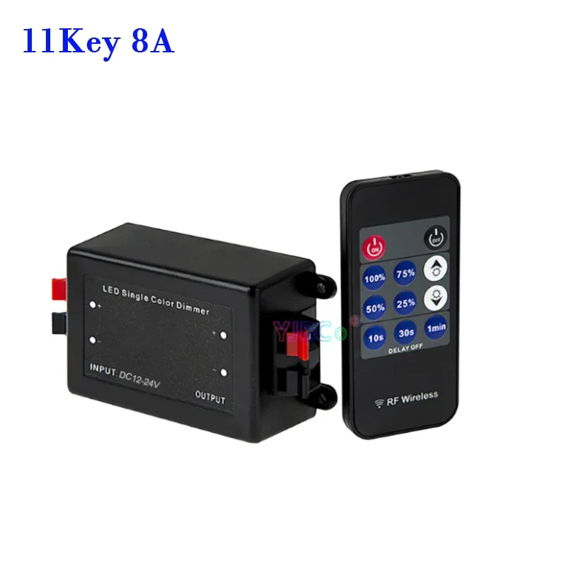 12V 24V DC Single Color LED Dimmer 3Key 11Key wireless Remote 8A 30A Dimming Switch monochrome LED Strip Tape Controller