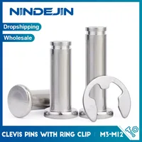 Pasador de horquilla de cabeza plana con anillo de retención M3 M4 M5 M6 M8 M10 pasadores de acero inoxidable con ranura de anillo adecuado para horquilla, 2-10 Uds.