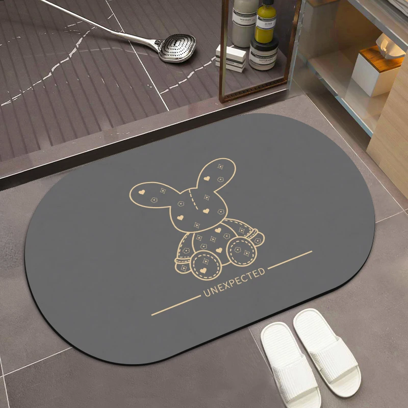 

VIKAMA мультяшный U-образный коврик для ванной комнаты, быстросохнущая подставка для мыла для рук, противоскользящий ковер, украшение для дома