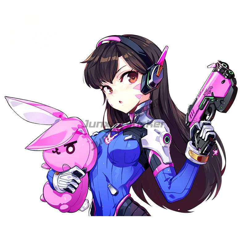

Cartoon Anime Graffiti D.Va Car Stickers Windshield Graphics Waterproof Decal Trunk Accessoires