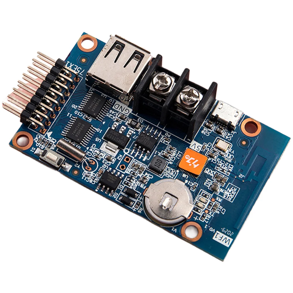 

USB control module for LED advertising displays for shops supports multiple inputs wireless control and simple setup