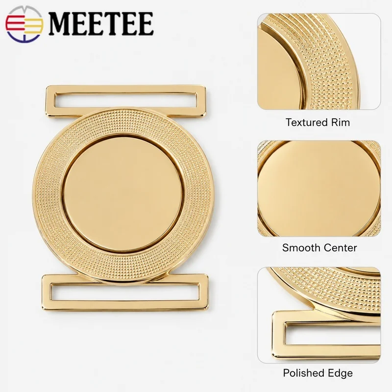 2/10Pcs 50mm Metal Round Buckle Handbag Strap Closure Bag Hardware Light Gold Silver Gun Black DIY Sewing Craft Accessories Kit