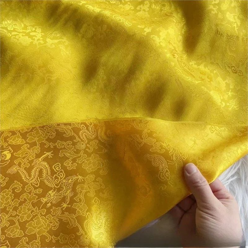 

Jacquard silk crepe fabric for Chinese-style clothing dragon pattern heavy cheongsam top